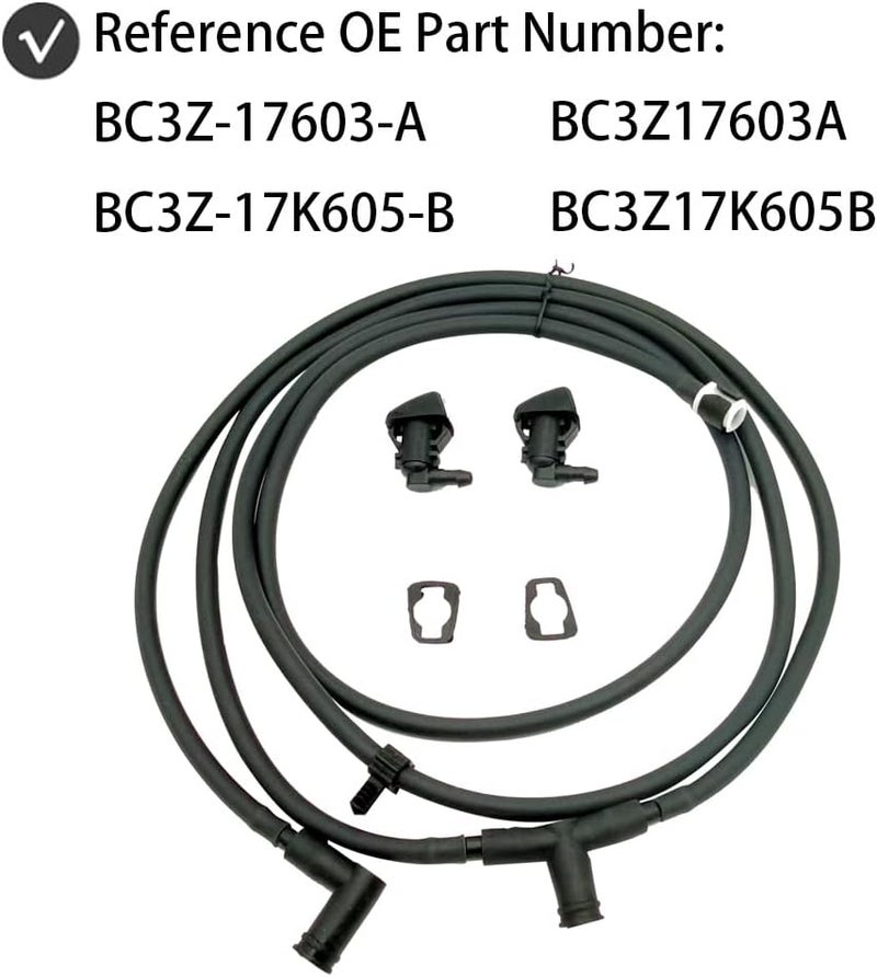 WGBAB Windshield Washer Nozzle Jet Hose Kit for 2011-2016 Ford F250 F350 F450 F550 Super Duty Replace BC3Z-17603-A BC3Z-17K605-B - Image 2